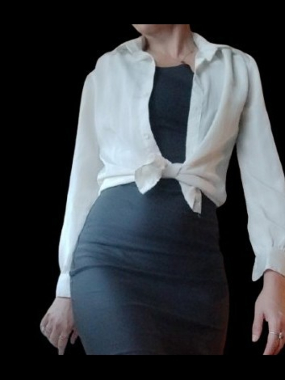 Classic White Button-Front Tie Shirt - Women's White Top